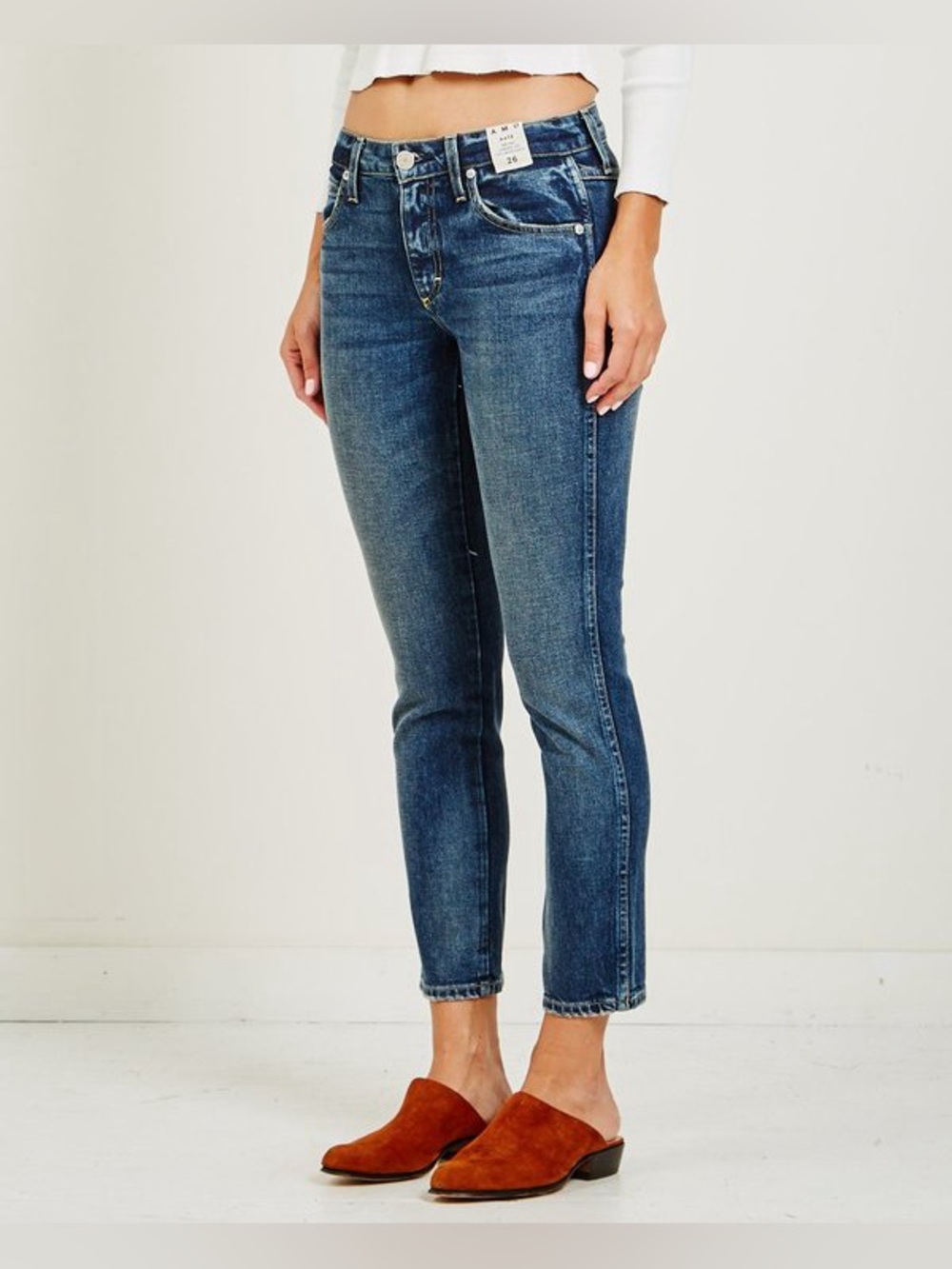 NWT AMO Kate mid rise ankle straight 27